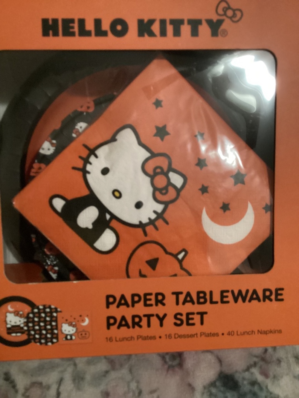 New Halloween Hello Kitty Paper Tableware Set -72 pieces
